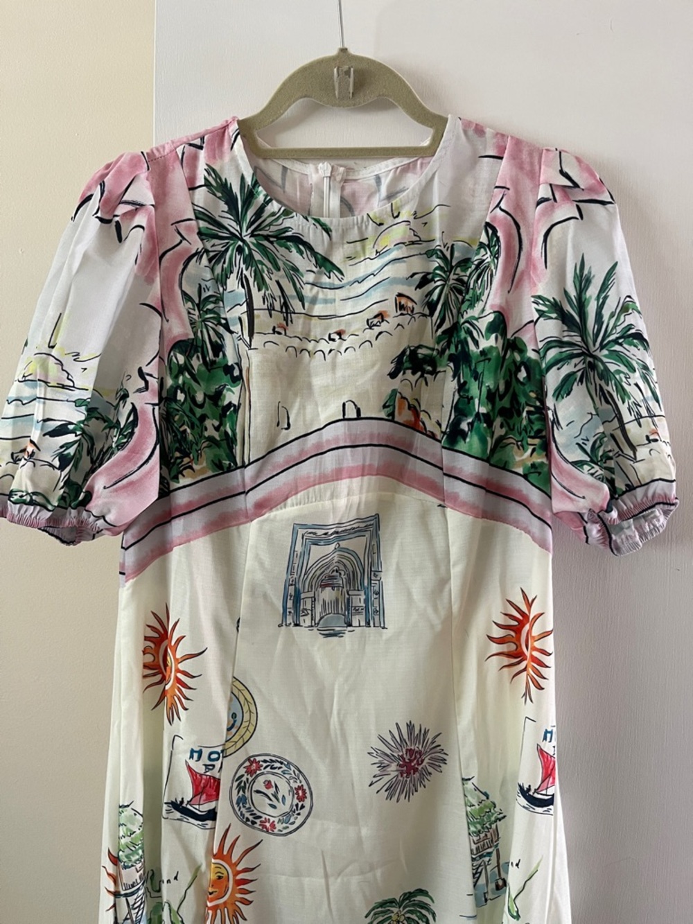 Vintage Vacation Print Dress